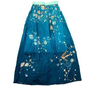 TSUMORI CHISATO Silk Maxi Skirt mermaid seashell water vintage women’s size 2